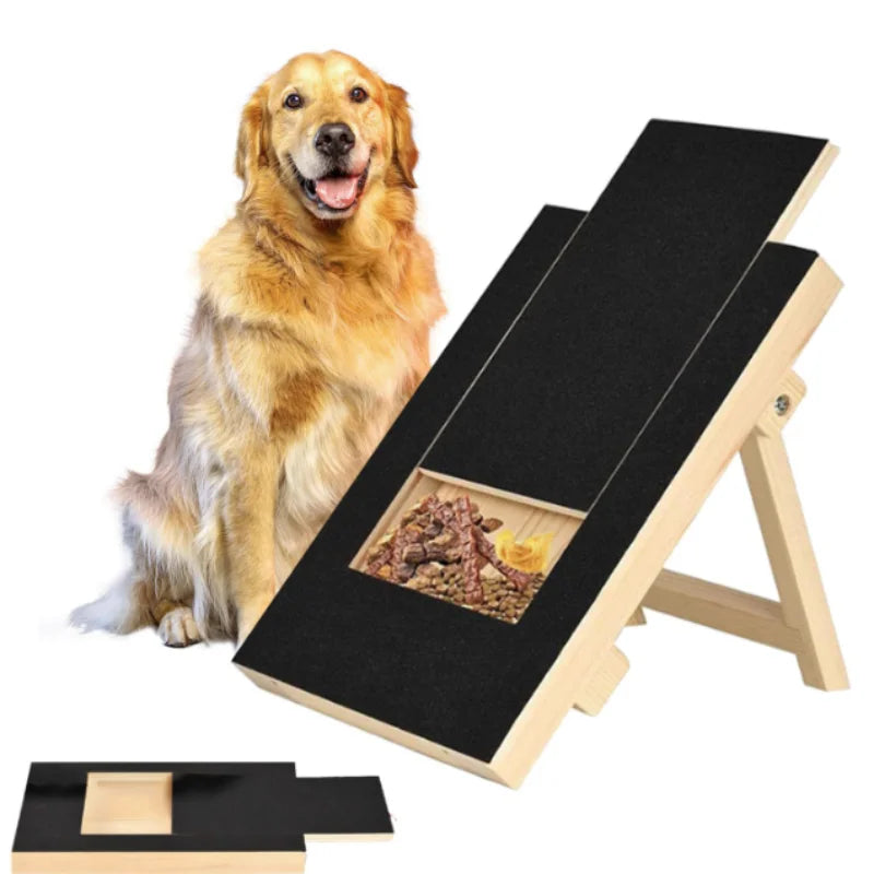 Wooden Dog Nail Scratch Board with Hidden Treat Compartment
