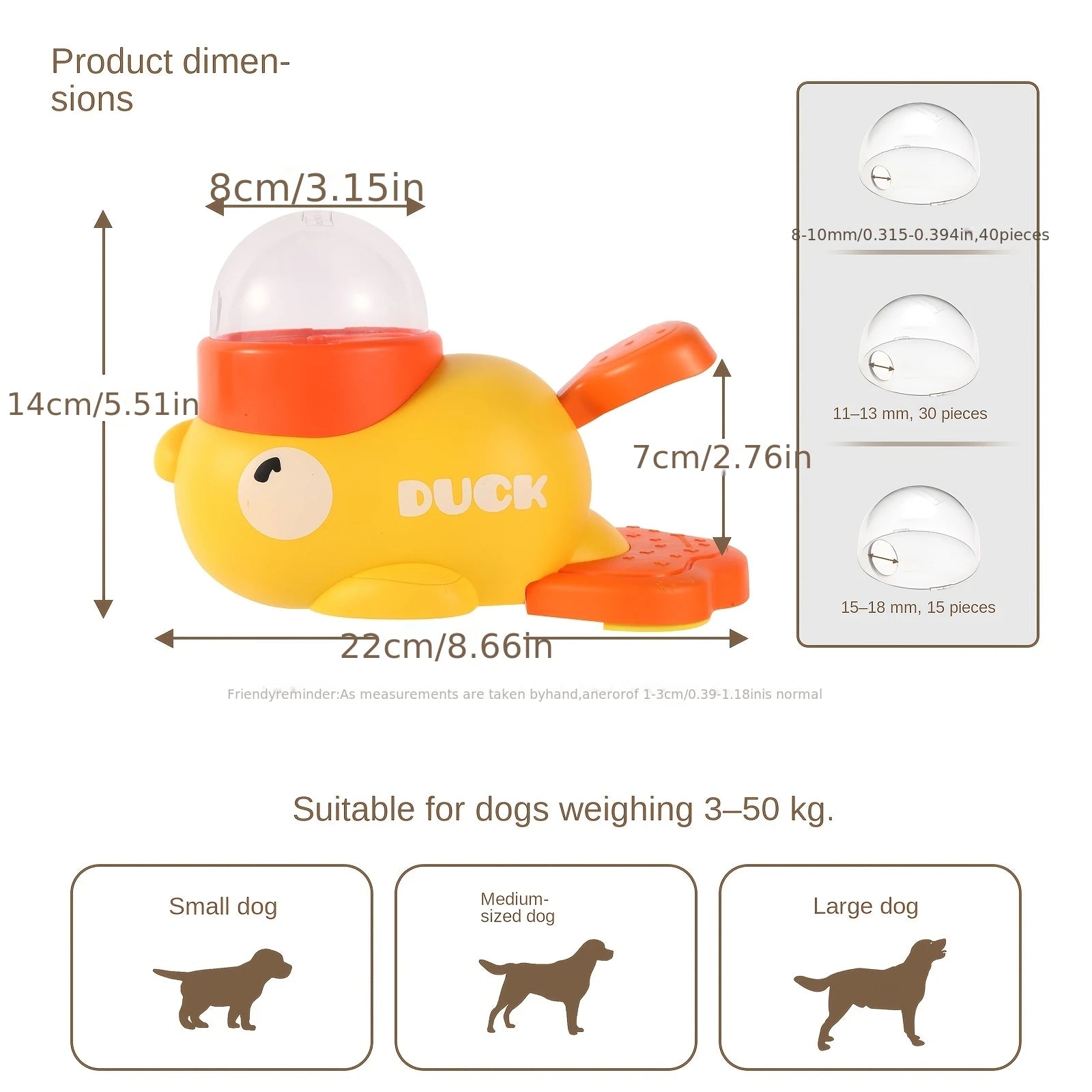 2-in-1 Interactive Dog Toy Pet Automatic Food Treat Dispenser Cartoon Duck Design Slow Food Pet Snack Feeder for Dog Training