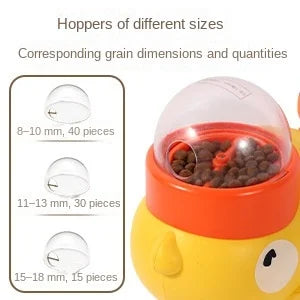 2-in-1 Interactive Dog Toy Pet Automatic Food Treat Dispenser Cartoon Duck Design Slow Food Pet Snack Feeder for Dog Training