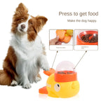 2-in-1 Interactive Dog Toy Pet Automatic Food Treat Dispenser Cartoon Duck Design Slow Food Pet Snack Feeder for Dog Training