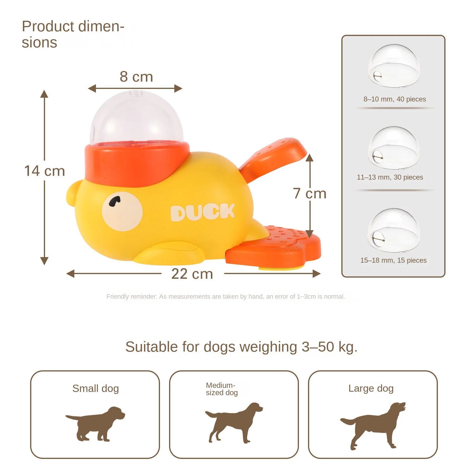 2-in-1 Interactive Dog Toy Pet Automatic Food Treat Dispenser Cartoon Duck Design Slow Food Pet Snack Feeder for Dog Training