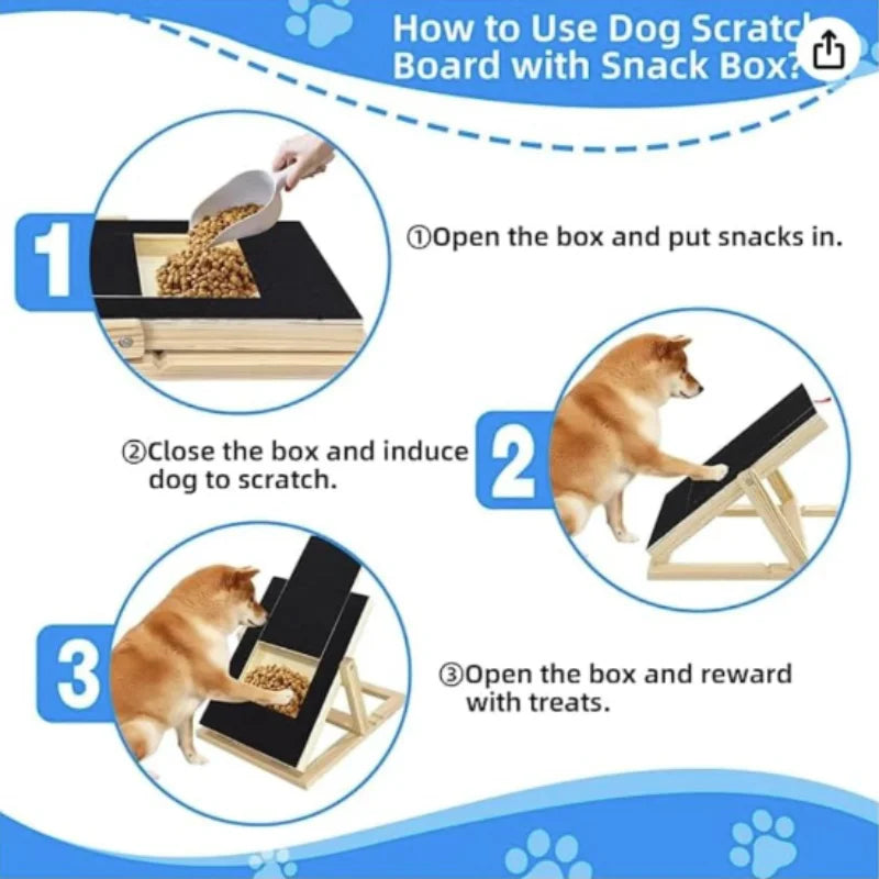 Wooden Dog Nail Scratch Board with Hidden Treat Compartment